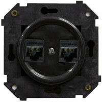 Розетка RJ45 информационная + накладка, черный, Шедель Bironi B3-302-23