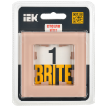 BRITE Рамка 1-местная РУ-1-2-БрП стекло персиковый матовый IEK