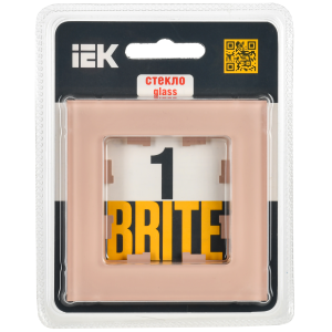 BRITE Рамка 1-местная РУ-1-2-БрП стекло персиковый матовый IEK