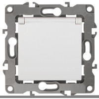 Розетка 1-м СП Эра12 12-2103-01 16А IP20 16AX 250В 2P+E Schuko защ. шторки с крышкой механизм бел. Эра Б0014693