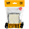 BRITE Выключатель 1-клавишный проходной с индикацией 10А ВС10-1-7-БрКр бежевый IEK