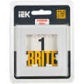 BRITE Рамка 1-местная РУ-1-2-Бр стекло белый матовый IEK