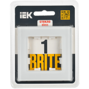 BRITE Рамка 1-местная РУ-1-2-Бр стекло белый матовый IEK