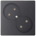 Розетка 2-м СП Simon 24 16А IP20 2х2P без защ. шторок механизм графит Simon 2450457-038