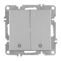 Arvia Electric, L/K Механизм, Выключатель двухклавишный проходной, (серебро)