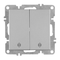 Arvia Electric, L/K Механизм, Выключатель двухклавишный проходной, (серебро)