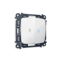 MO104020 Комплект механизма 2-кл выключателя с подсветкой 10000K OMEGA Белый глянец QUANT OP1040, VM115, G17B AMBRELLA VOLT