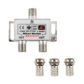 Делитель ТВ краб х2+3шт F BOX 5-1000 МГц Silver Rexant 05-6101