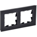 Рамка 2-м BRITE РУ-2-2-БрЧ стекло черн. IEK BR-M22-G-K02