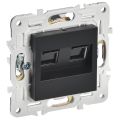 SKANDY Розетка компьютерная двойная RJ45 кат.5E SK-K03Bl черный IEK