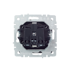 BRITE Розетка 1-местная с заземлением с защитными шторками и крышкой 16А IP20 РСбш10-3-БрС сталь IEK