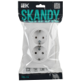 SKANDY Розетка 2-местная с заземлением без защитных шторок 16А в сборе SK-R08W арктический белый IEK