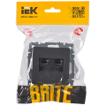 BRITE Розетка двойная RJ11+RJ45 кат.5E РК/Т12-БрГ графит IEK