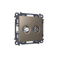 MA643310 Комплект механизма розетки TV оконечной + SAT 5-862MHz 3.5dB/950-2150MHz 3.5dB ALFA Темная бронза матовый QUANT (AP6433, VM217) AMBRELLA VOLT