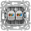 FLITE Розетка 2-местная компьютерная RJ45 категория 5Е UTP РК5е-2-0-ФлА алюминий IEK