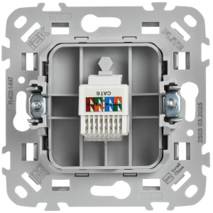 FLITE Розетка компьютерная RJ45 категория 6 UTP РК6-1-0-ФлА алюминий IEK