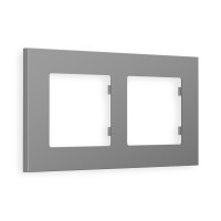 AF250502 Рамка ALFA Qubi Сталь матовый 2-ая AMBRELLA VOLT