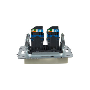 BRITE Розетка компьютерная двойная RJ45 кат.6 РК11-2-БрКр бежевый IEK