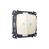 MO304040 Комплект механизма 2-кл проходного выключателя с подсветкой 10000K OMEGA Бежевый глянец QUANT OP3040, VM120, G29B AMBRELLA VOLT