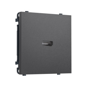 MS664030 Комплект механизма розетки HDMI 2.1 SIGMA Антрацит серый 30V/900MS 4K-120HZ 8K-60Hz QUANT PRO (SP6640, PR223)