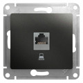 GLOSSA РОЗЕТКА компьютерная RJ45 кат. 5e, механизм, АНТРАЦИТ GSL000781K