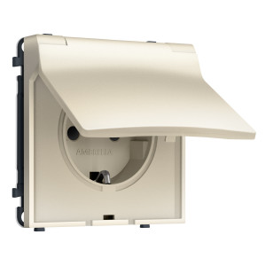 MS548010 Комплект механизма электрической розетки SIGMA Шёлк 50Hz 2PE сз сш и крышкой IP44 16A-250V QUANT PRO SP5480, PR141
