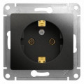 GLOSSA РОЗЕТКА с заземлением без шторок, 16А, механизм, АНТРАЦИТ GSL000743