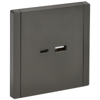 FORTE&PIANO Розетка USB A+C 18Вт FP351 серый IEK