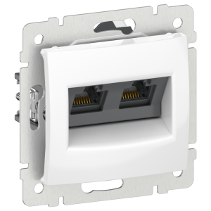 IEKVALENA Розетка компьютерная двойная RJ45 категория 6 UTP 6911071 белый IEK