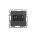BRITE Розетка двойная RJ11+RJ45 кат.5E РК/Т12-БрТБ темная бронза IEK