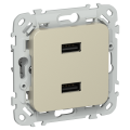 FLITE Розетка USB A+A 3,1А РЮ-2-ФлШ шампань IEK