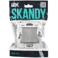 SKANDY Выключатель 2-клавишный проходной с индикацией 10А SK-V10N металл никель IEK