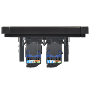 FORTE&PIANO Розетка компьютерная двойная RJ45 кат.6 FP634M металл шампань IEK