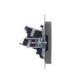 BRITE Розетка компьютерная двойная RJ45 кат.5E РК10-2-БрС сталь IEK