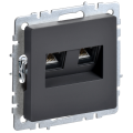 BRITE Розетка двойная RJ11+RJ45 кат.5E РК/Т12-БрГ графит IEK