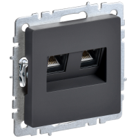 BRITE Розетка двойная RJ11+RJ45 кат.5E РК/Т12-БрГ графит IEK