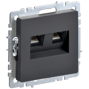 BRITE Розетка двойная RJ11+RJ45 кат.5E РК/Т12-БрГ графит IEK
