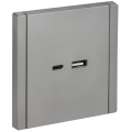 FORTE&PIANO Розетка USB A+C 3,1А FP550 сталь IEK