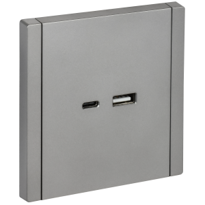 FORTE&PIANO Розетка USB A+C 3,1А FP550 сталь IEK