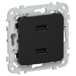 FLITE Розетка USB A+A 3,1А РЮ-2-ФлЧ черный IEK