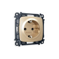 MO607010 Комплект механизма электрической розетки OMEGA Шампань сз с шторками QUANT OP6070, VM141 AMBRELLA VOLT