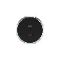 OSEN Розетка 2-ая USB разъем чёрный бархат  
