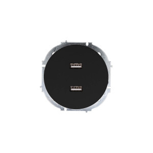 OSEN Розетка 2-ая USB разъем чёрный бархат  