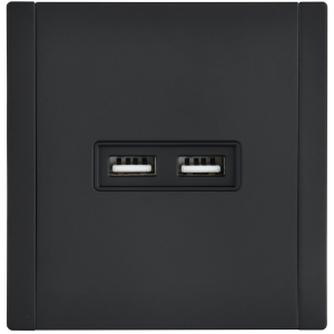 FORTE&PIANO Розетка USB A+A 3,1А FP149M металл черный IEK