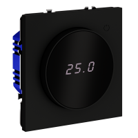 Терморегулятор электронный VOLTUM S70 с индикацией и датчиком, для теплого пола, черный матовый