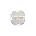 Розетка телефонная компьютерная RJ11RJ45 Simon SIMON 15, скрытый монтаж, шампань, 1591590-034