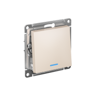 ATLASDESIGN 1-клавишный ВЫКЛЮЧАТЕЛЬ с подсветкой, сх.1а, 10АХ, мех., быстрозажим. клем., БЕЖЕВЫЙ ATN000213S