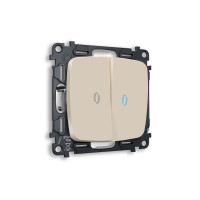 MO324040 Комплект механизма 2-кл проходного выключателя с подсветкой 10000K OMEGA Бежевый матовый QUANT OP3240, VM120, G29B AMBRELLA VOLT