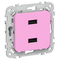 FLITE Розетка USB A+A 3,1А РЮ-2-ФлПр пурпурный IEK