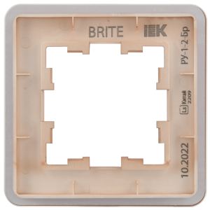 BRITE Рамка 1-местная РУ-1-2-Бр стекло дымчатый RE IEK